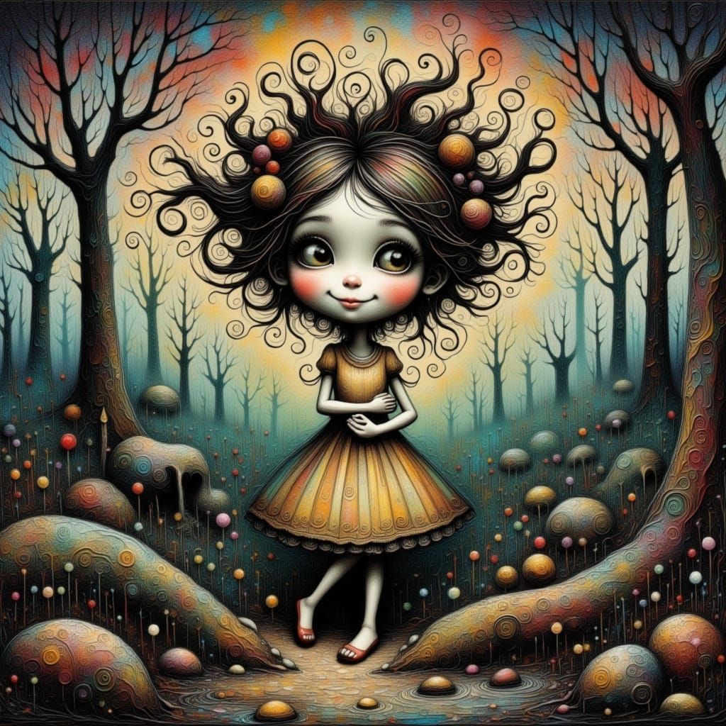 Whimsical Cartoon in Burlesque Style