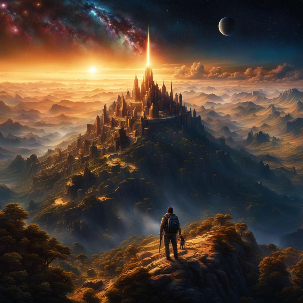 Epic Starry Sky Digital Matte Painting