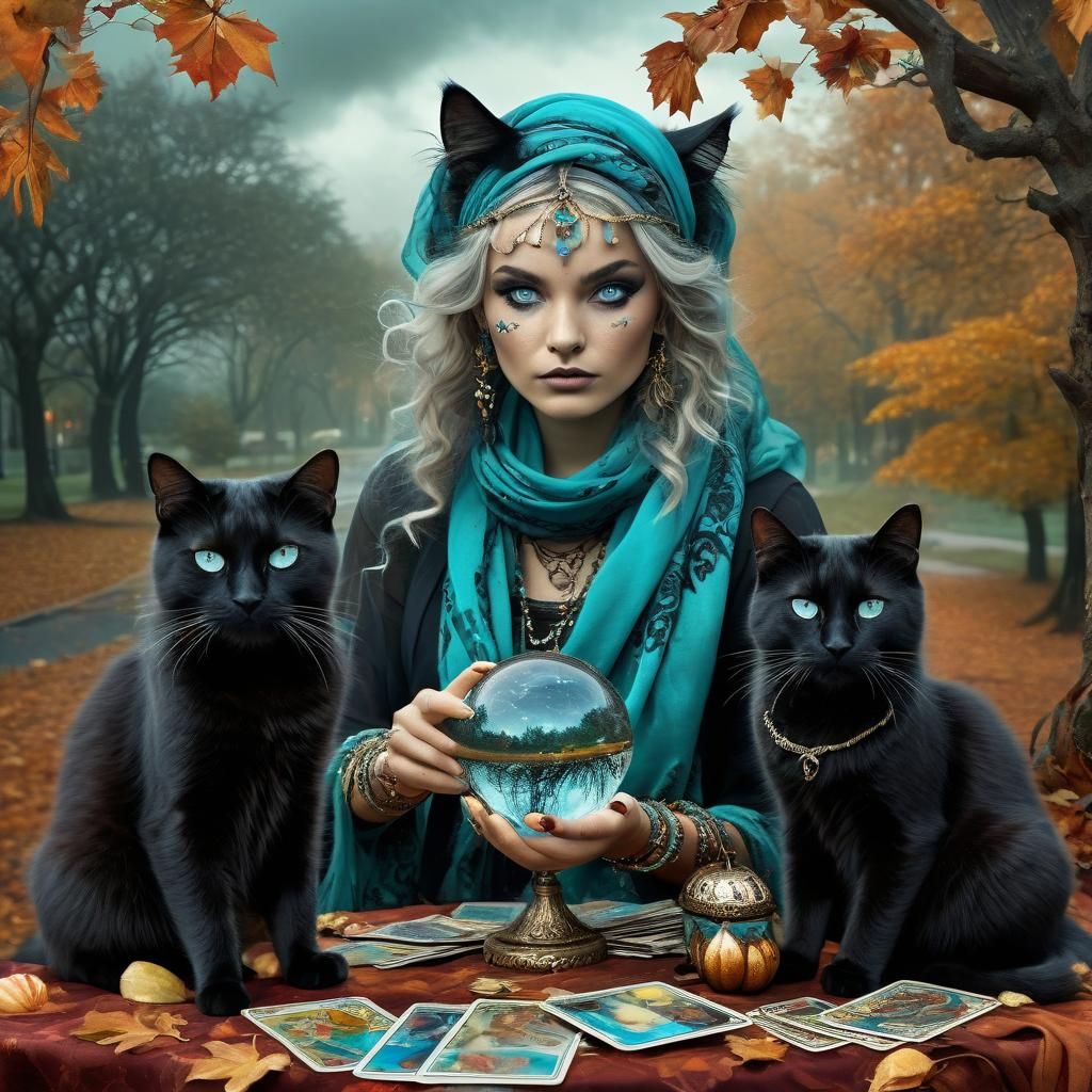 2 of Cats Tarot Card