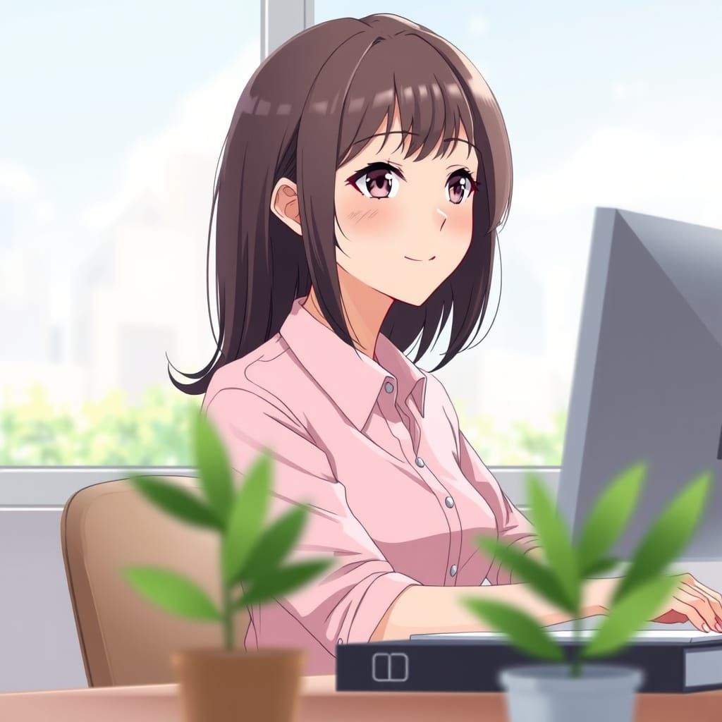 Elegant Adult Woman in Springtime Serenity