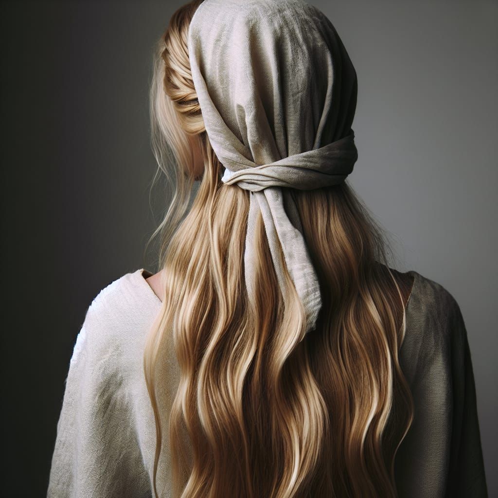 Viking Goddess Silhouette in Linen Headdress