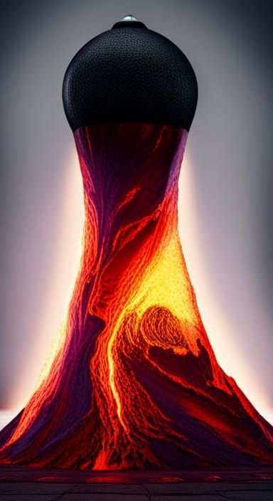 Volcanic Eruption Lamp in Hyperrealistic Detail