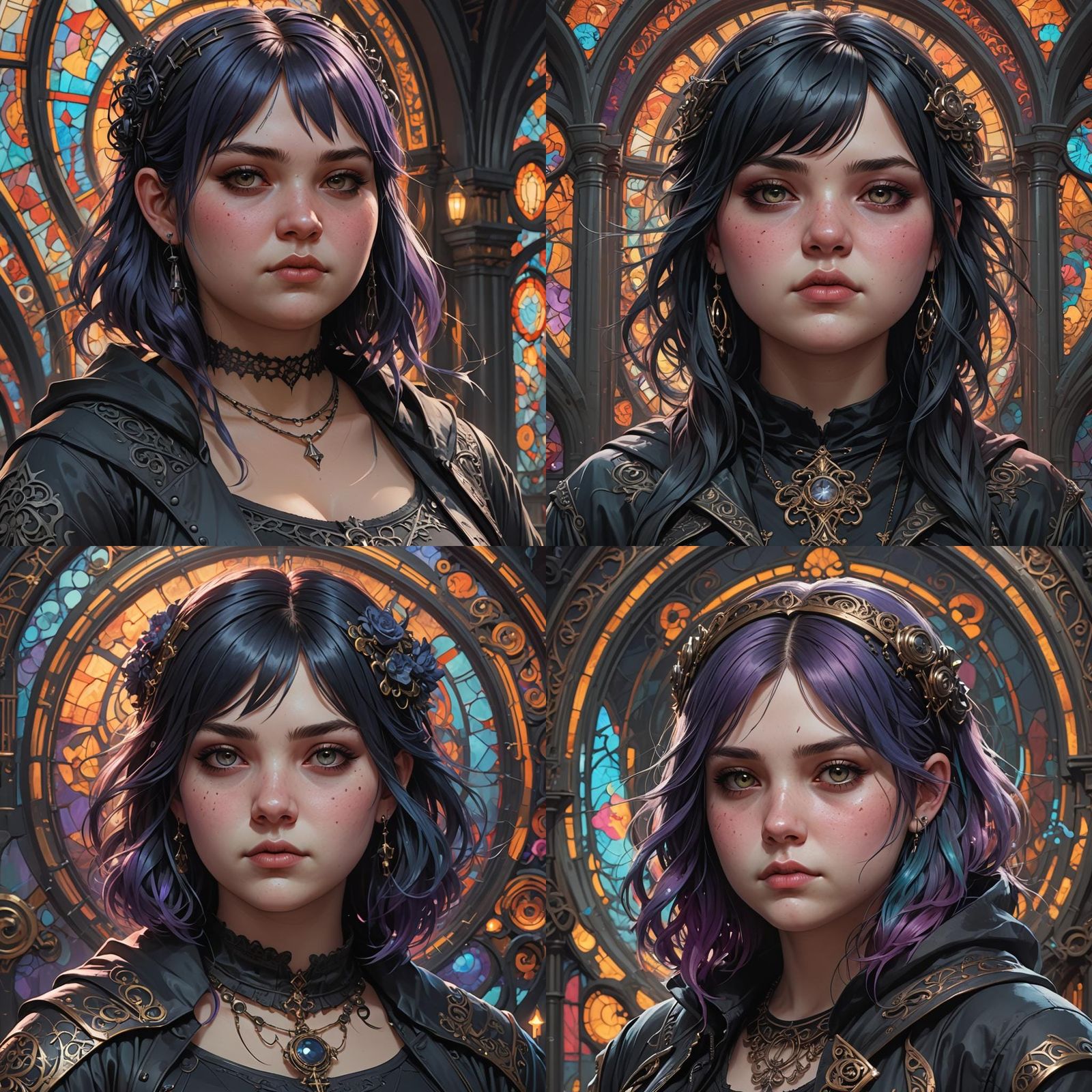 Gothic Emo Teen Portrait in Hyperdetailed Digital Art