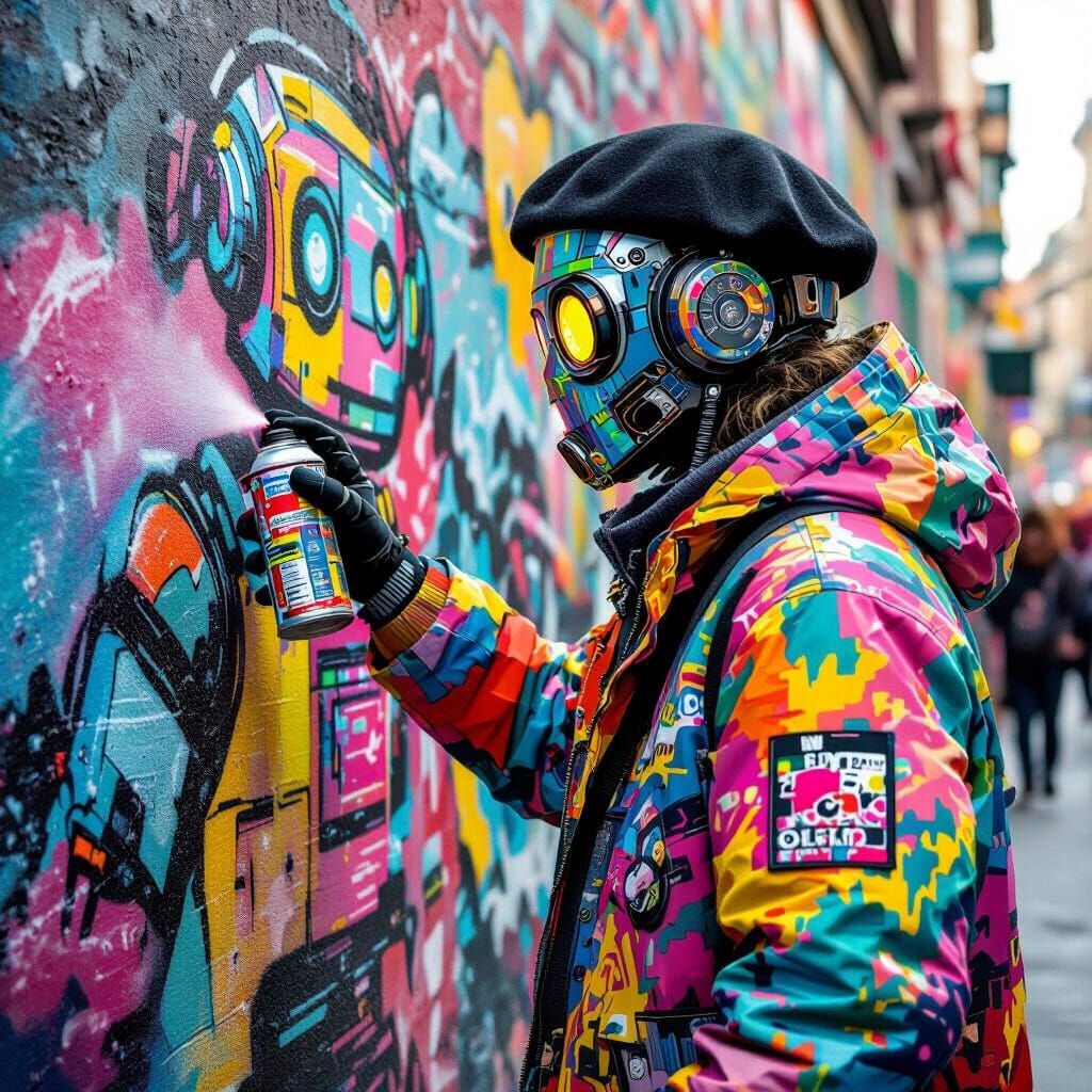 Robot Street Artist Creates Fluid Art