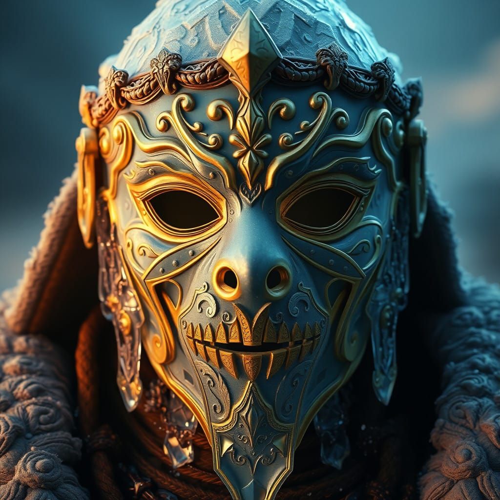 Elegant Ice Masquerade Ball Gown in Deep Colors