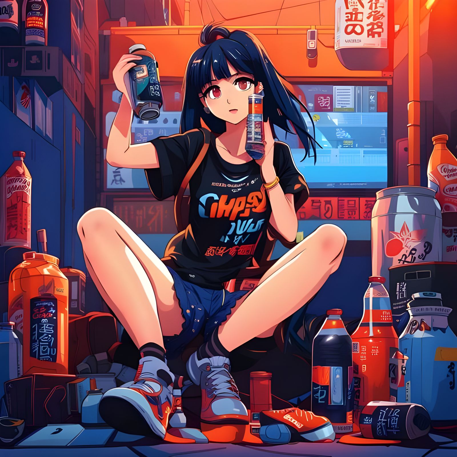 Anime Hands Holding Soda Can in Hyperrealism