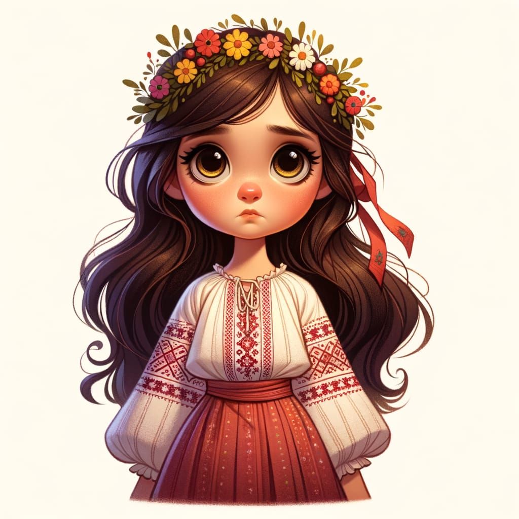 Whimsical Princess Katerina in Traditional Animation Style