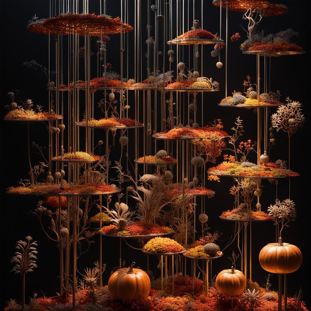 Stunning Hyperrealistic Botanical Scene in Autumn Light