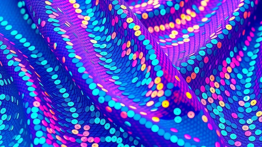 Surreal Sequin Fabric Shimmers in Iridescent Hues