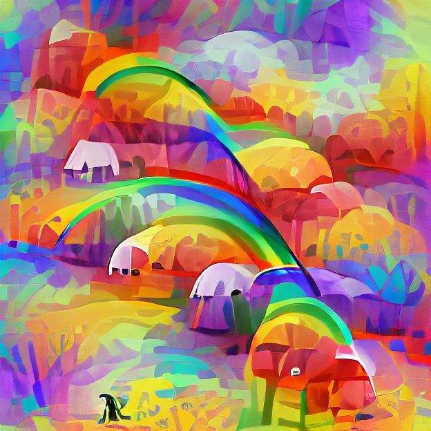 Colorful Rainbows in Digital Illustration