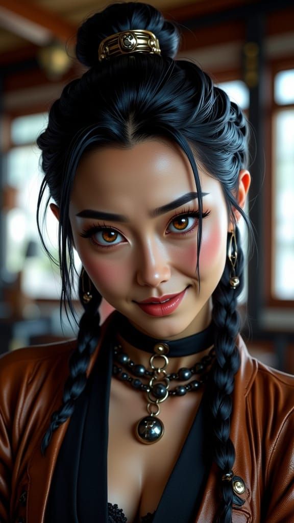 Japanese Samurai Woman in Cinematic Style