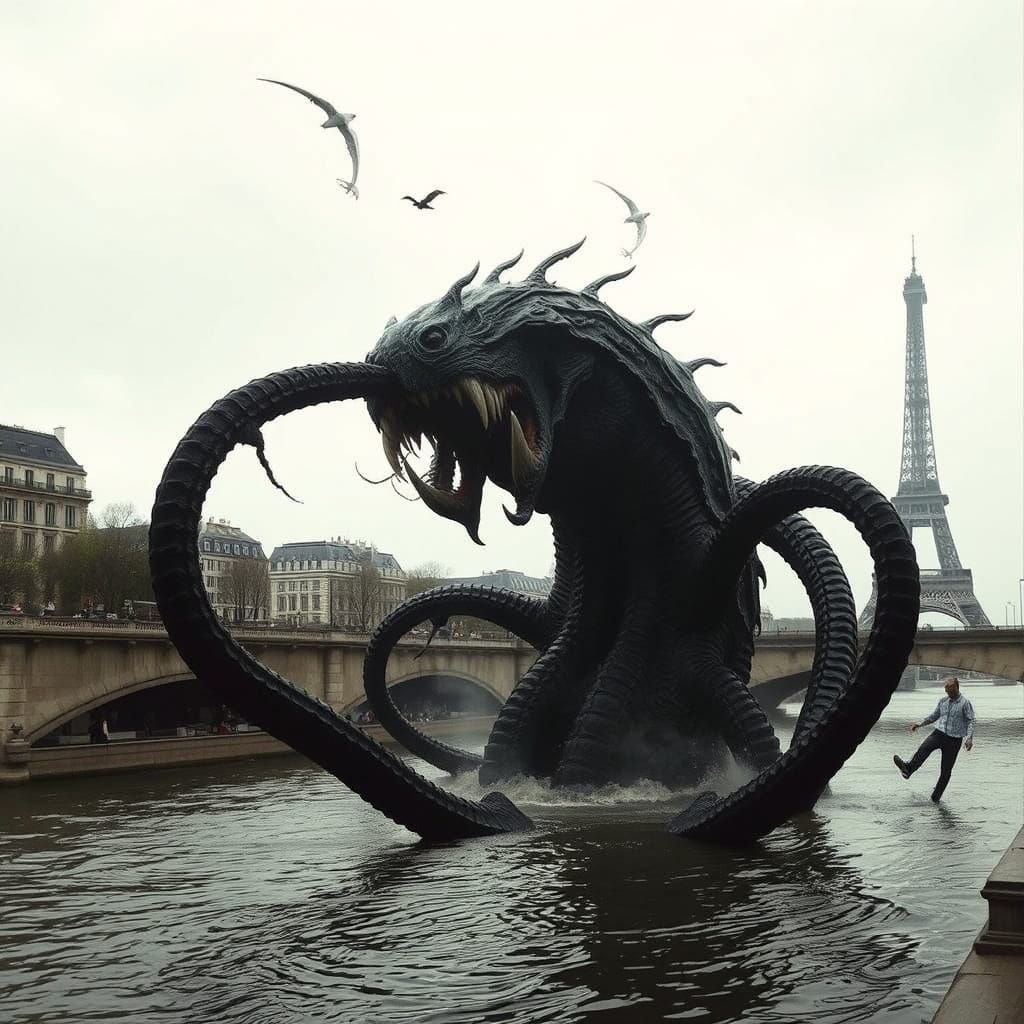 Charybdis Unleashes Horror in Paris, a Surreal Vision