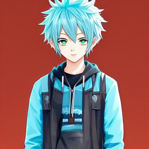 Cute Anime Man with Blonde Spiked Hair