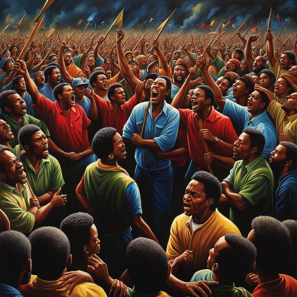 Hyperrealistic Cinematic Scene of People Singing