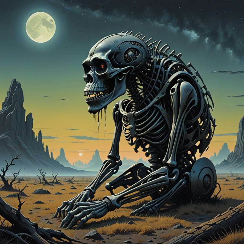A Fossilized Chimpanzee Skeleton in Cosmic Slumber