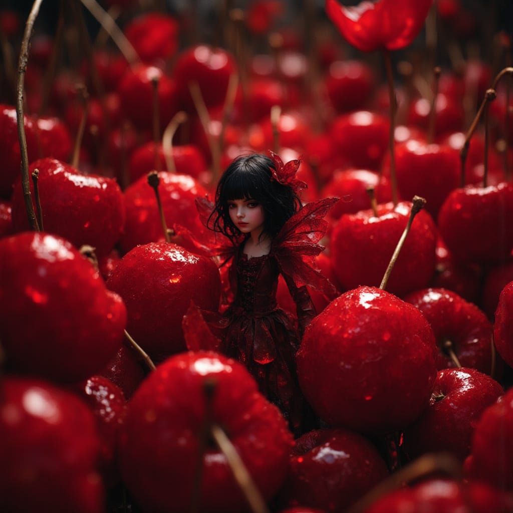 Fairy in Cherries: Octane Rendered Fantasy