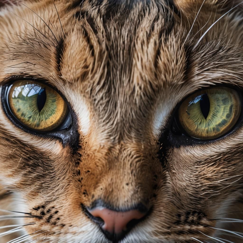 Detailed Macro Photograph of a Cat's Eye