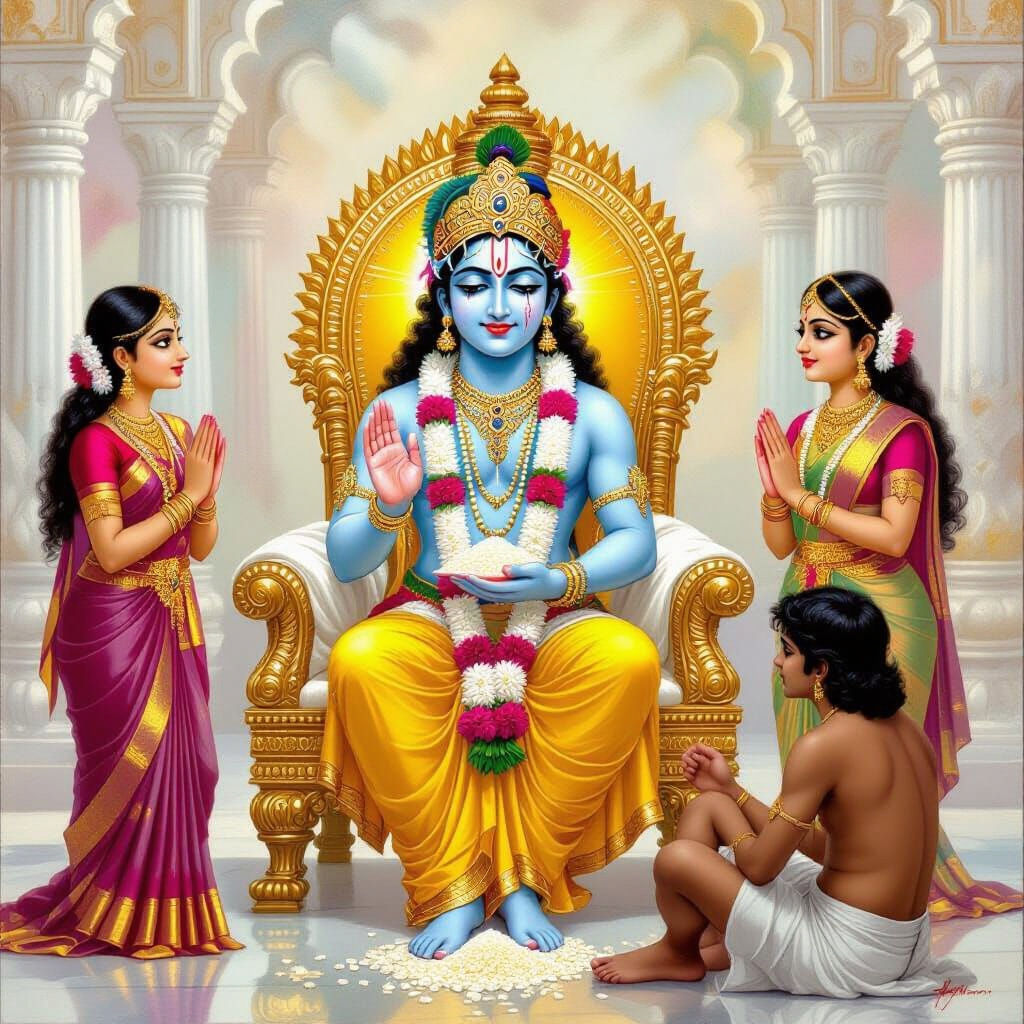 Lord Krishna's Divine Love in Marble Palace