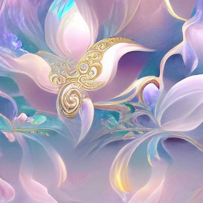 Elegant Fleur-de-lis Yin Yang in Art Nouveau Style