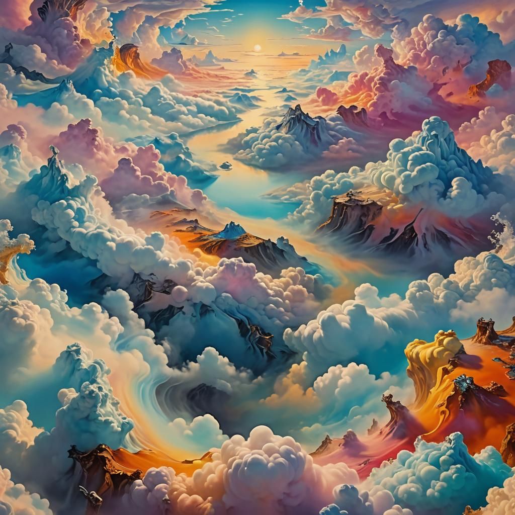 Surreal Dreamworld of Shifting Shapes in Abstract Expression...