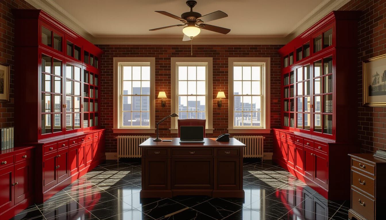 Victorian Working Room with Modern Laptop
