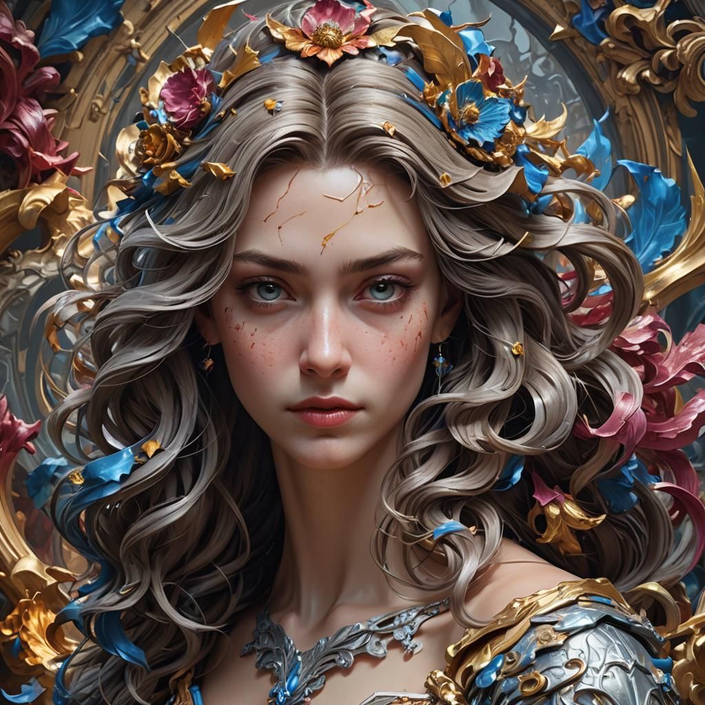 Hyperdetailed Portrait in Rococo Style, 8k Resolution