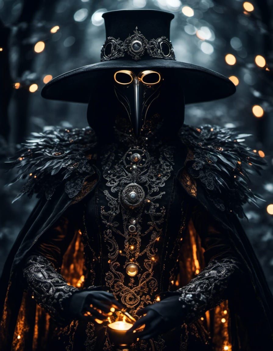 Glittery Fantasy Plague Doctor in the Middle Ages