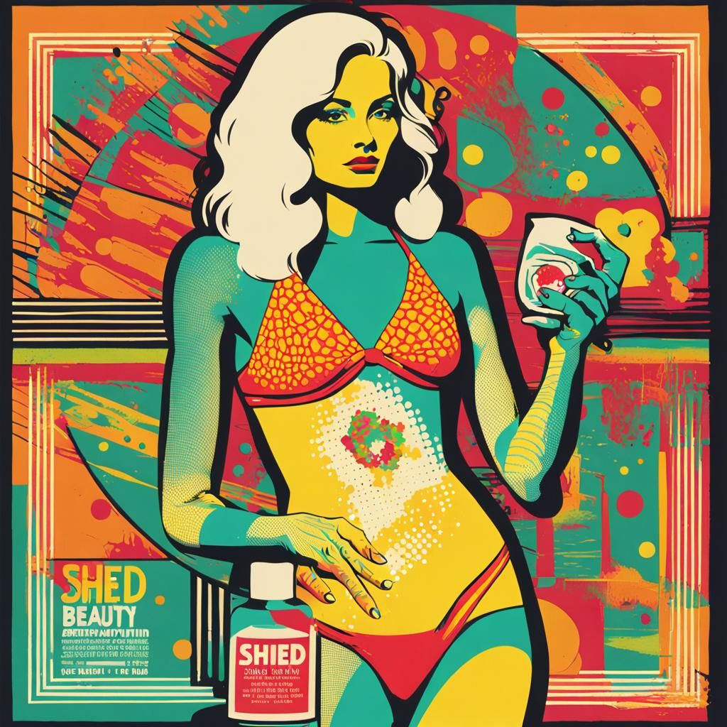 Retro 70s Lizard Person Bikini Cream Advertisement