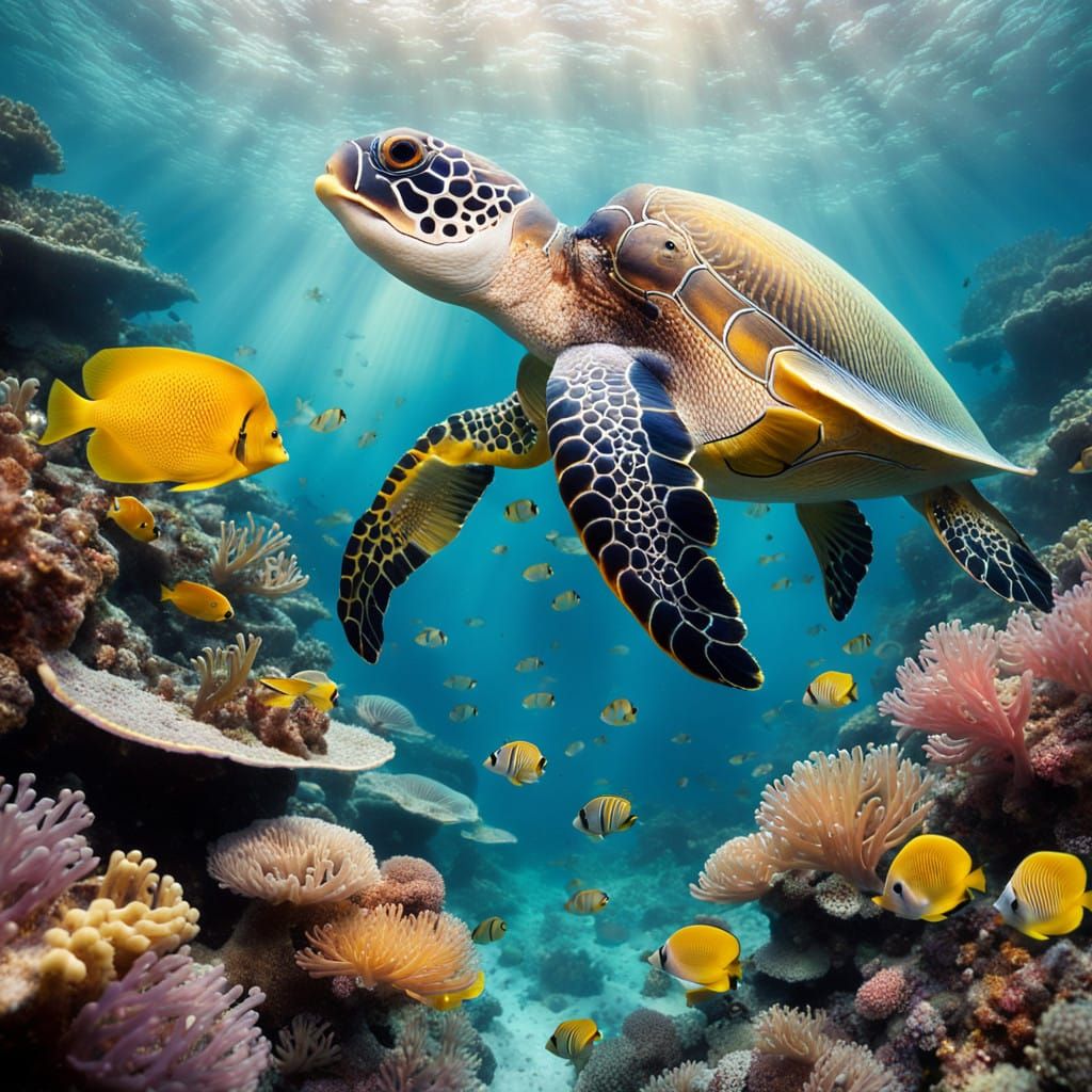 Underwater Scene of the Great Barrier Reef in Vibrant Colors
