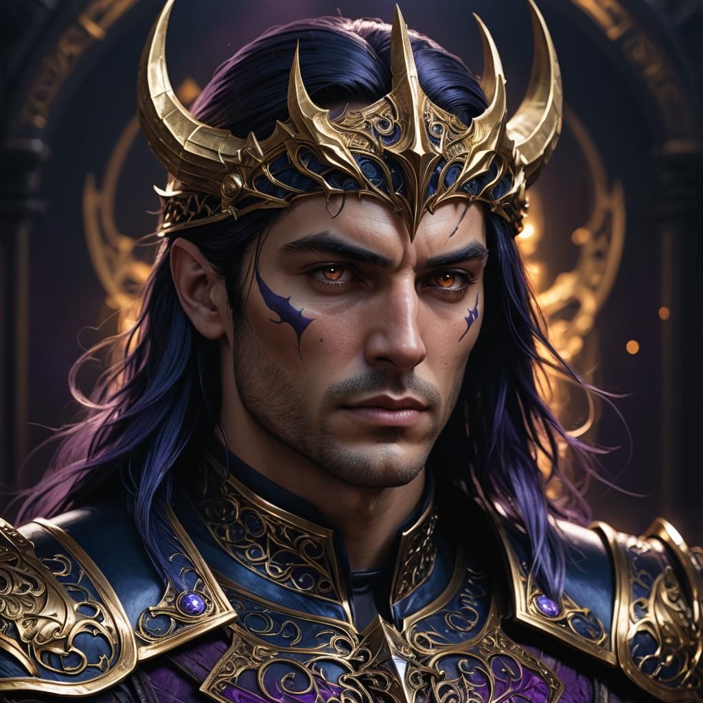 Epic Gothic Warrior Portrait with Dramatic Lighting