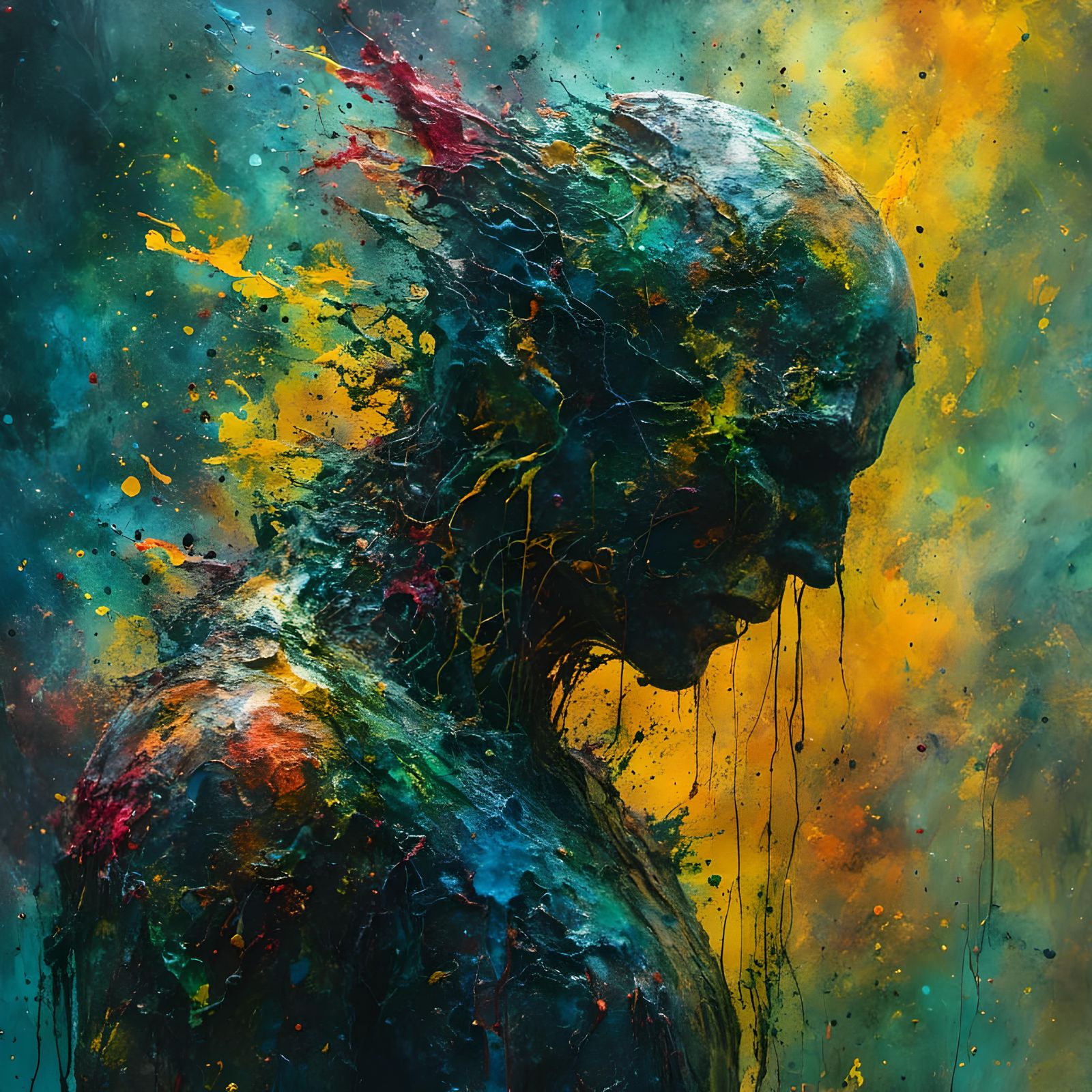 Glass Figure Symbolizing Frustration in Sci-Fi Style