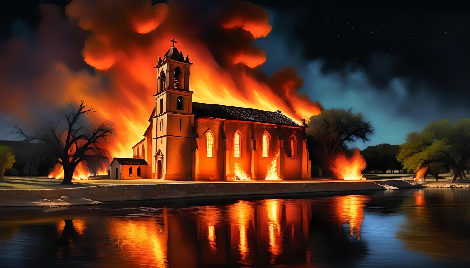 A Digital Illustration Of The San Sabá Mission Along The San...