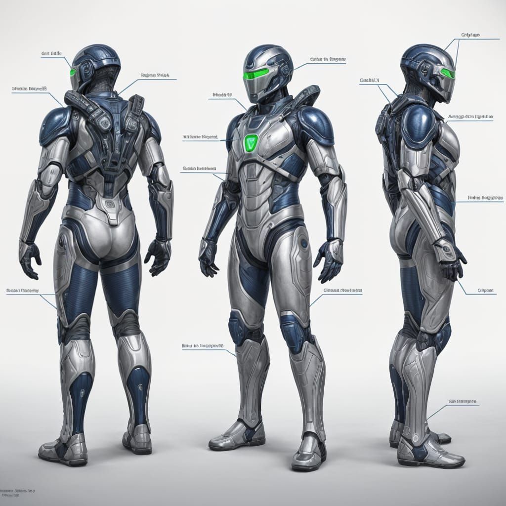 Futuristic Combat Exosuit Blueprint Design