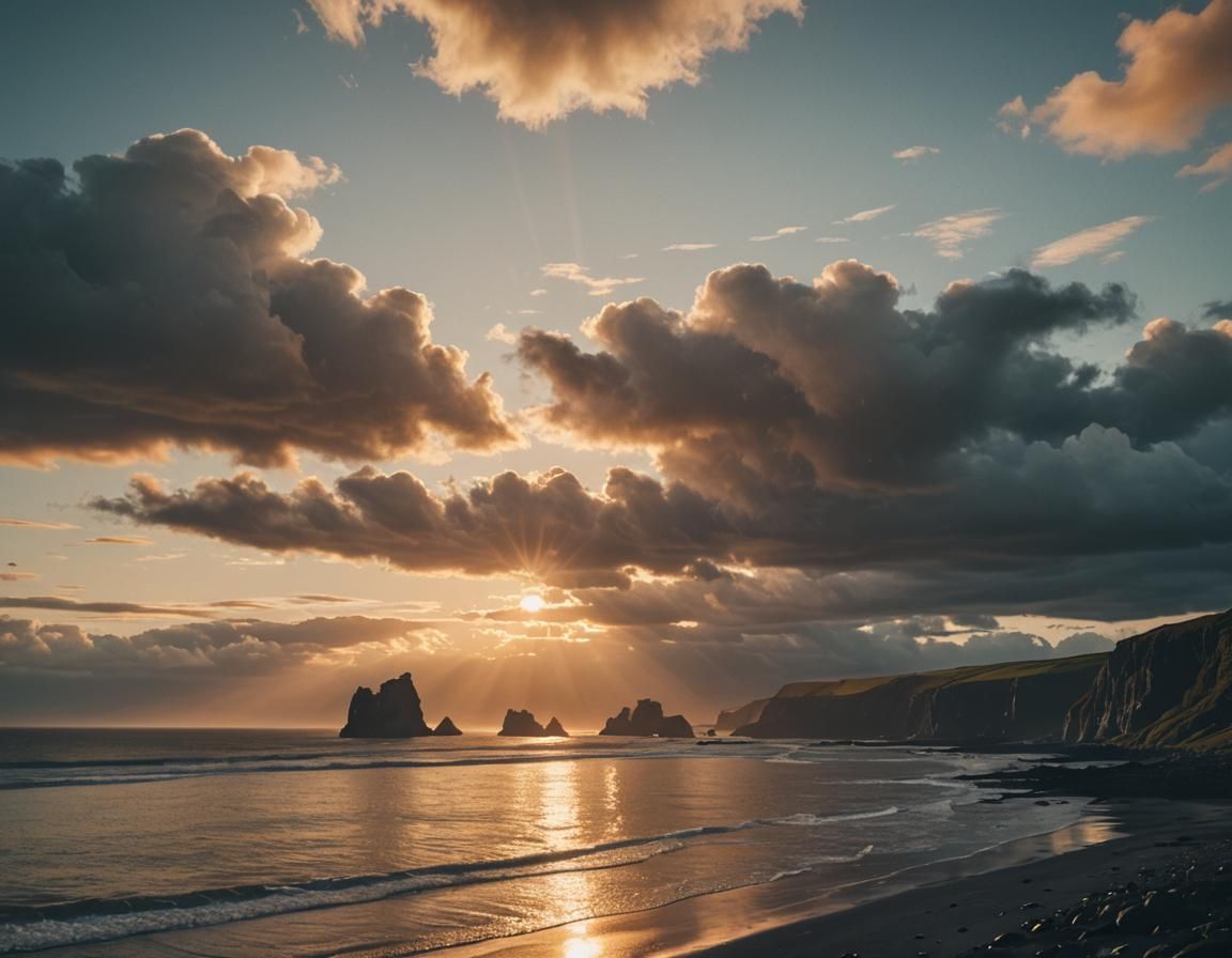 Ireland Sunset: Cinematic Expressionist Oil Painting