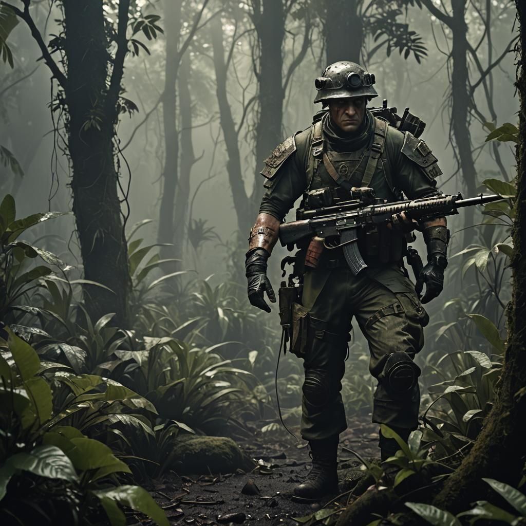 Warhammer 40k Catachan jungle fighter.