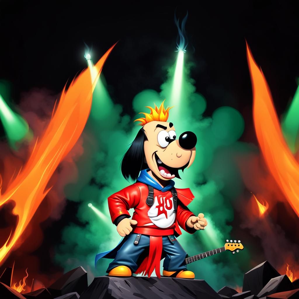 Cartoon Underdog Metal Band Rocks the Stage