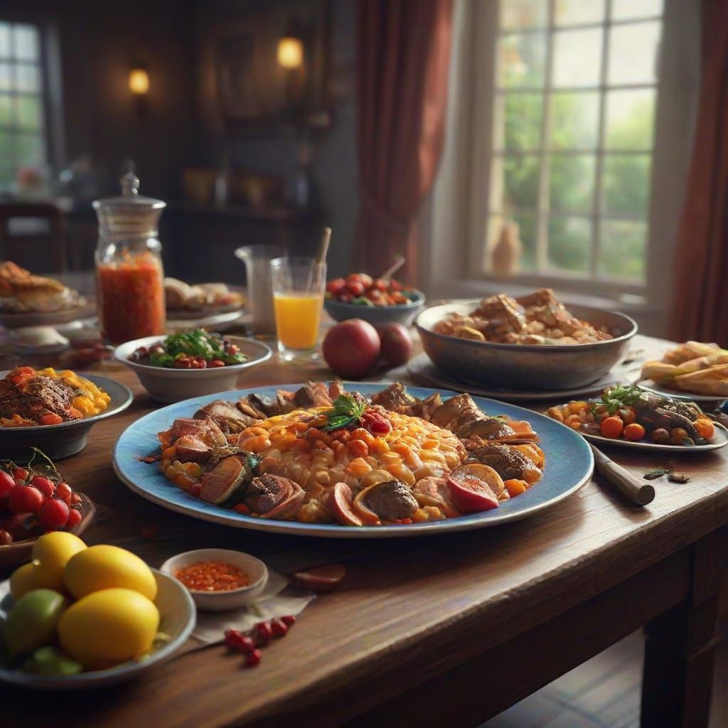 Vibrant Food Platter Concept Art for National Food Day