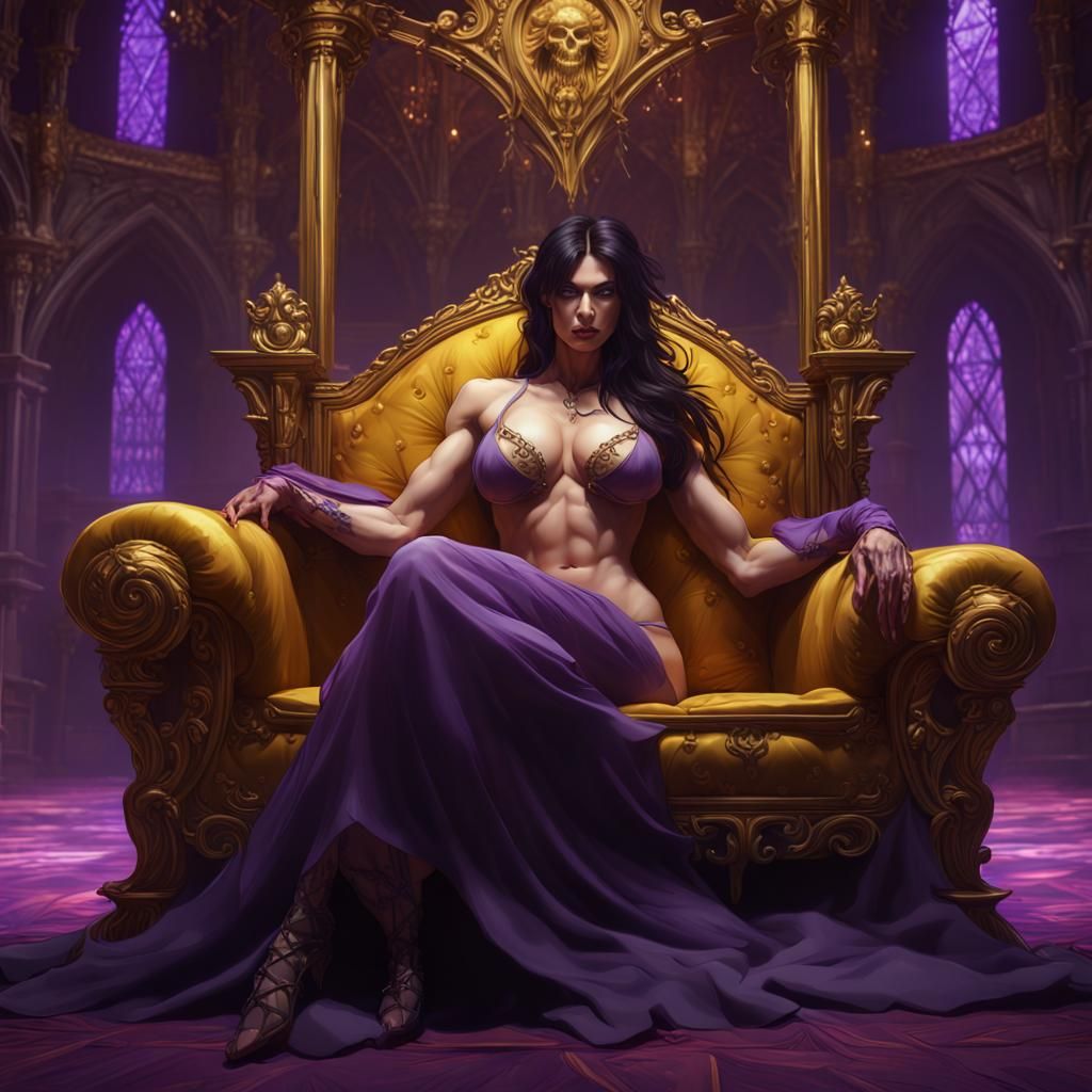Dark Fantasy Warlock on Purple Bed