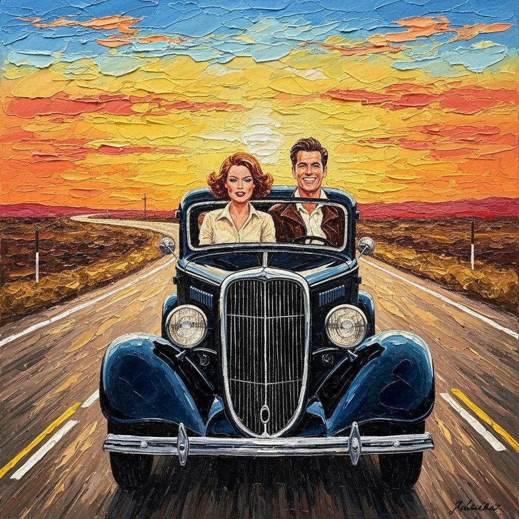 Bonnie and Clyde Road Trip: Impasto Painting