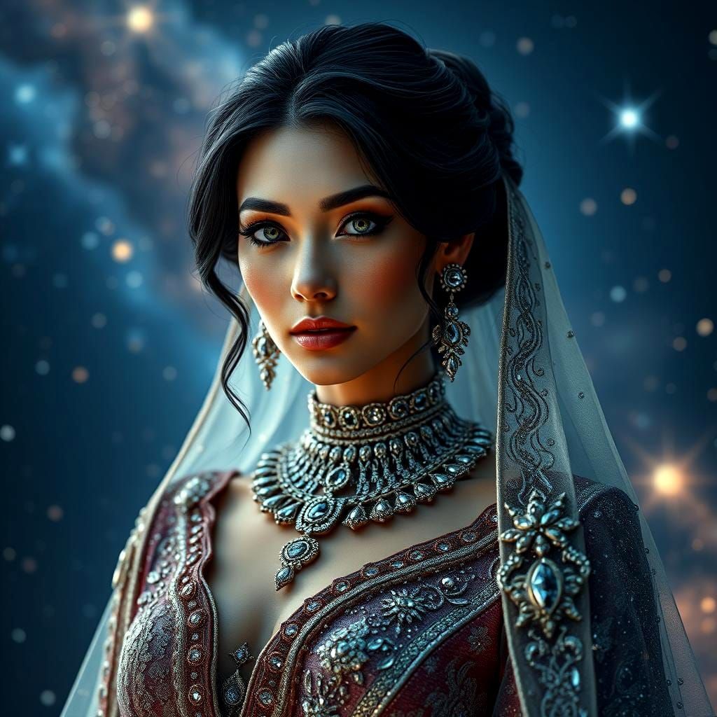 Woman's Diamond-like Beauty in Hyperrealistic Style