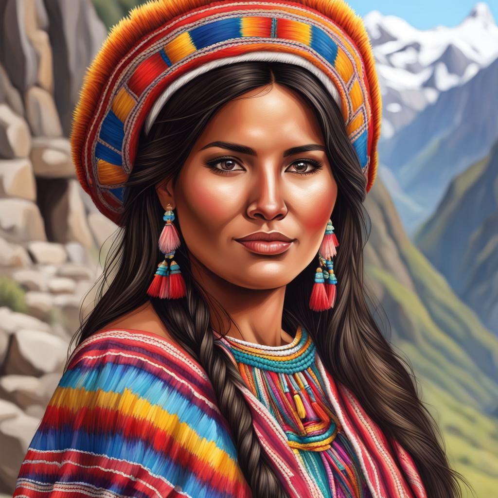 Realistic Portrait of a Peruvian Woman