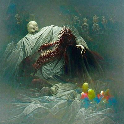 Horror Birthday in Gustave Doré Style
