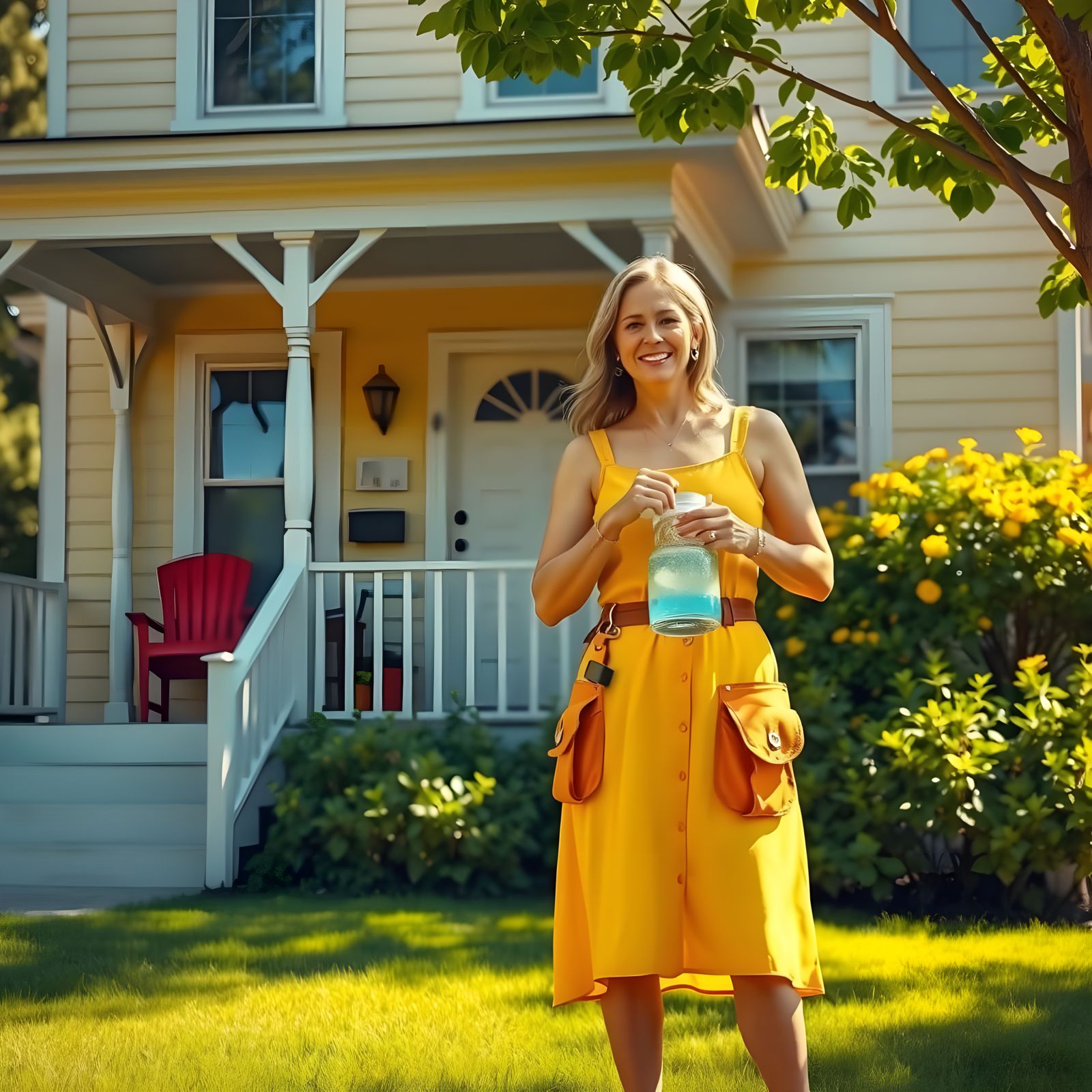 Renovator's Lemonade: Whimsical Realism in Warm Sunlight