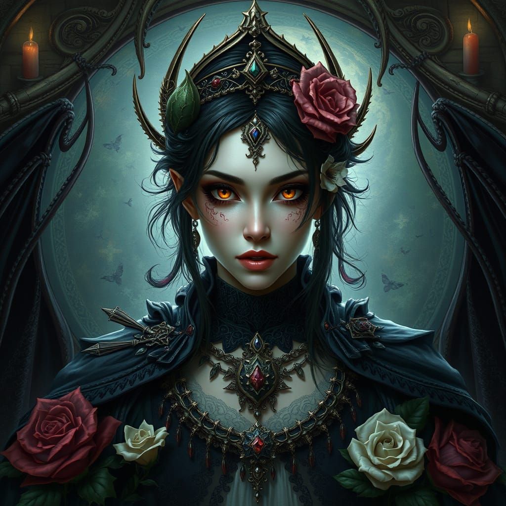 Gothic Fantasy Portrait of a Regal Queen