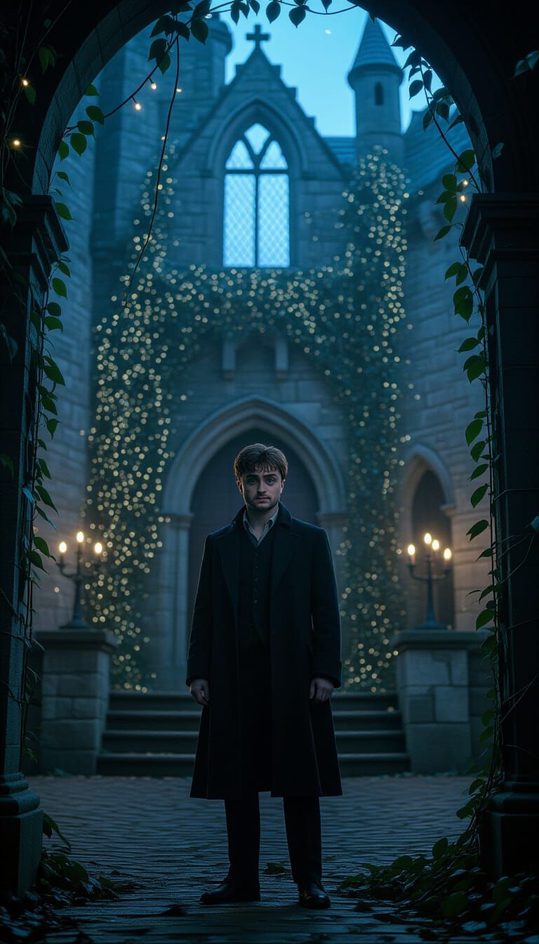 Daniel Radcliffe in Mystical Castle: Hyperrealistic Film Sti...