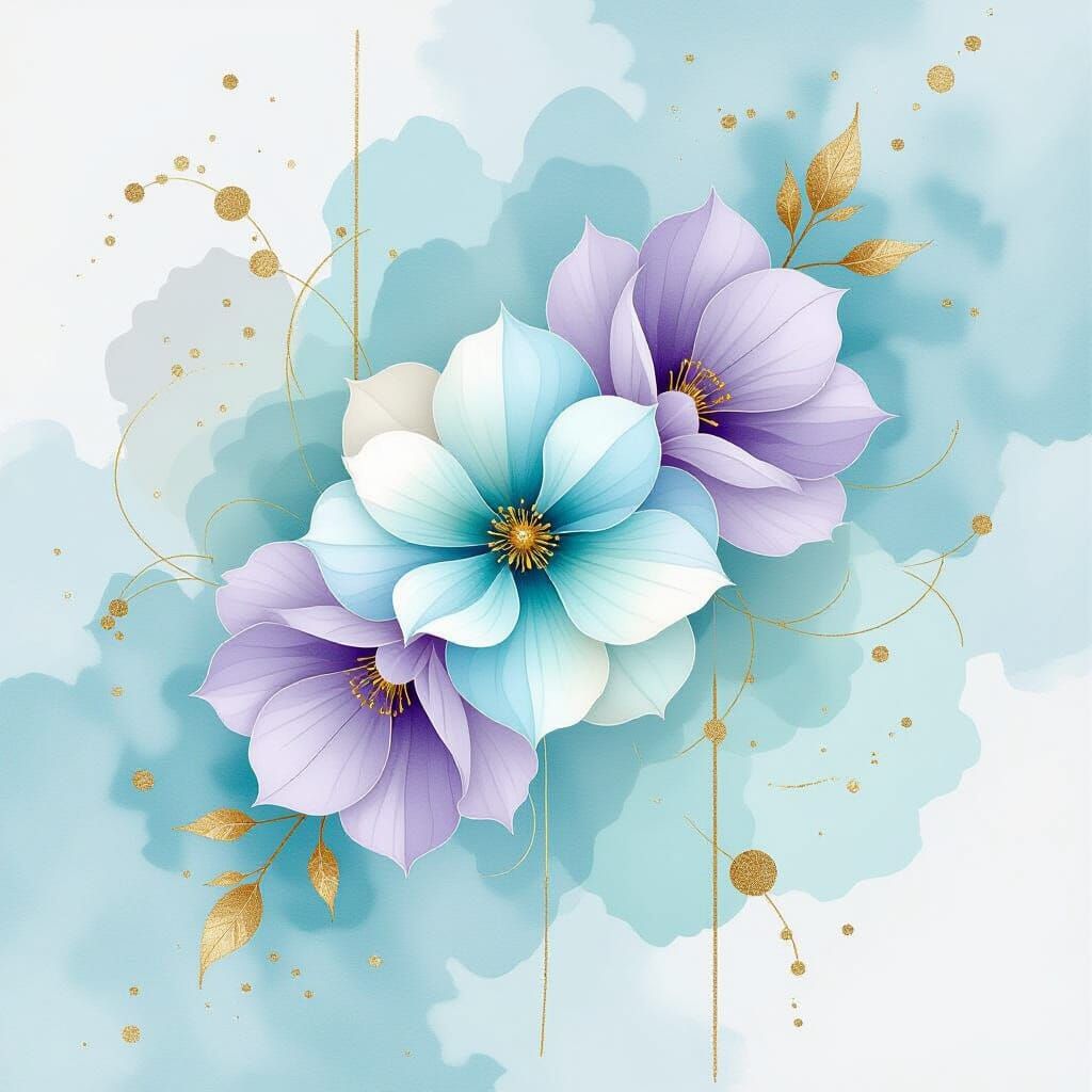 Dreamlike Abstract Landscape with Pastel Washes