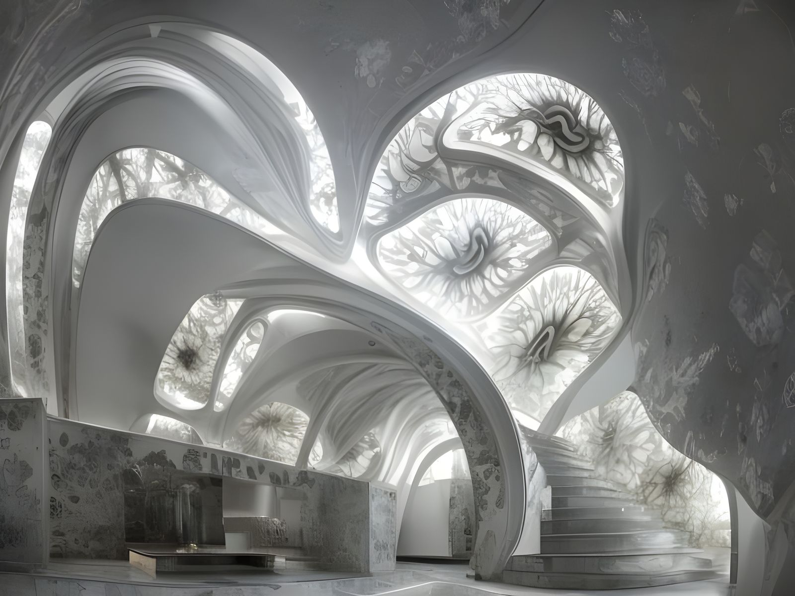Surreal Architecture with Optical Illusions and Fractal Patt...