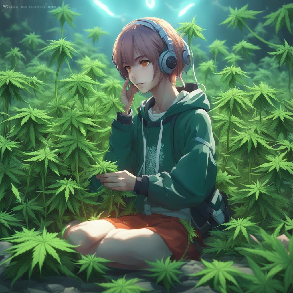3D Anime Art of Cannabis in 8k