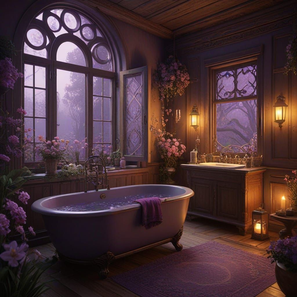 Warm Woodland Bathroom Oasis with Celtic Whispers