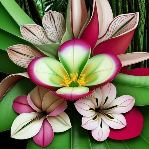 Exotic flowers in Amazon rainforest